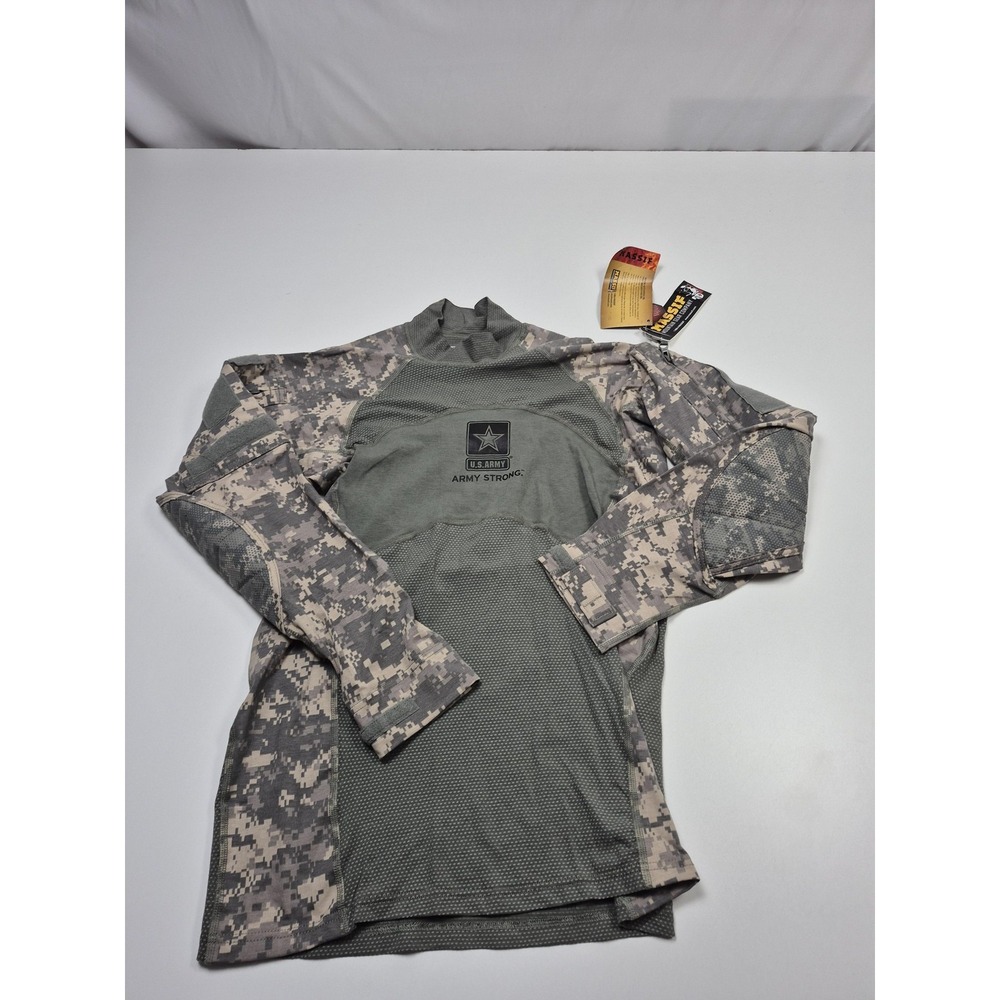 Massif Army Combat Shirt Mens Medium Green Long Sleeve Camo Tactical Base Layer